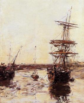 Eugene Boudin : Trouville, The Outer Harbor